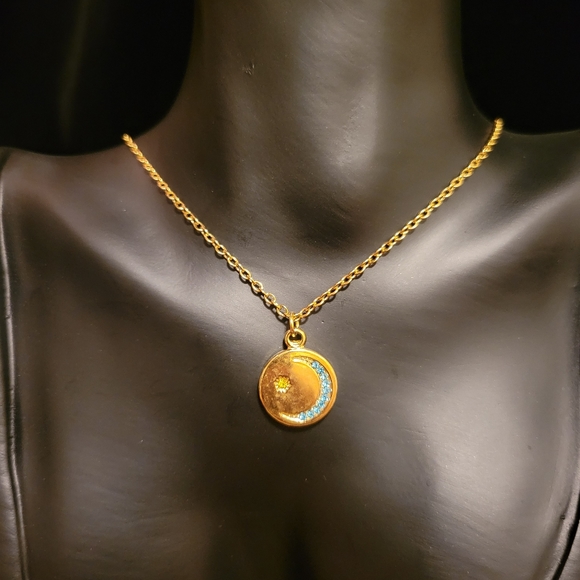 2/$20 Celestial Blue Moon Layering Necklace - Picture 2 of 4